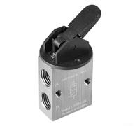 S3HL-08 2-Position 3-Way Pneumatic Manual Valve, /4 in PT Thread, Aluminum Body, Spring-Steel Ball Positioning, for Pilot Control & Small