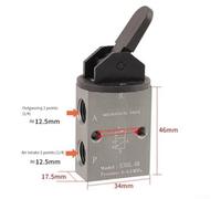 S3HL-08 2-Position 3-Way Pneumatic Manual Valve, Aluminum Body, 1/4" PT Thread, for Pilot Control & Small Cylinder Actuation