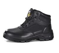 S3Work Shoes Men's/Women's Military,M-8515 Safety Shoes, Anti-Static, Waterproof, Breathable Leather, Lightweight, Comfortable Insole, Steel Toe, Steel Plate, Zippered Side