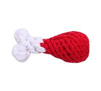 S3YT8U Knitting Pet Rope Toy for Cats and Dogs Interactive Chew Chicken Leg Training (Red One Size)