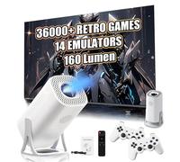 S40 MAX Portable Smart Projector with WIFI and Bluetooth, Game Console with built in 36000+ Game 14 Emulator, 160 Lumen, 1024 * 600P, Android 11 Movie Projector for Outdoor, Home Theater