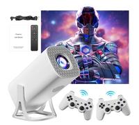 S40 pro 120-inch HD Screen Retro Projector and Game 64G,1024 * 600P,Built-in 30000 games,Portable Smart video Game Projector with 2 Wireless Controllers,180°rotation,Android 11,5G WIFI,Home,Office