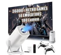 S40 Ultra Portable Smart Projector with WIFI and Bluetooth, Game Console with built in 36000+ Game 14 Emulator, 180 Lumen, 1024 * 600P, Android 11 Movie Projector for Outdoor, Home Theater
