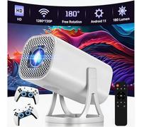 S40 Ultra Smart Projector Game Projectors 36000+ Games 14 Emualtors,Auto Keystone Mini Projector with Android 11 & Wiresless Handles,2.4G+5G WiFi & BT,180° Rotatable Outdoor Home Cinema Projectors