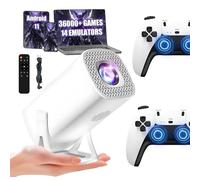 S40 Ultra Smart Projector Game Projectors 36000+ Games 14 Emualtors,Auto Keystone Mini Projector with Android 11 & Wiresless Handles,2.4G+5G WiFi & BT,180° Rotatable Outdoor Home Cinema Projectors