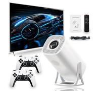 S40Ultra 4k Projector Game Console,Built-in 36000+ Games 14 Emulators,Video Game Projector with 2 Wireless Controller,White