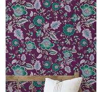 S4Sassy Artistic Floral Wallpaper- Purple Wall Covering,25" x240" Self-Adhesive Textured Vinyl Walls Paper, Wall Wrap, Easy DIY Walls Covering For Farmhouse Bedroom, Living Room, Cabinet, Living Space