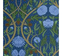 S4Sassy Floral Wallpaper - Blue Wall Covering, 25" x 120" Self-Adhesive Textured Vinyl Wall Paper, Wallwrap, Easy DI Walls Covering for Farmhouse Bedroom, Living Room, Cabinets, Living Spaces