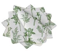 S4Sassy Green Clover & Daisy Floral Cotton Napkin Printed Everyday Basic Washable Table Linen 20 x 20(Pack of 6)