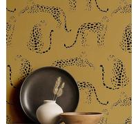 S4Sassy Leopard Wallpaper- Jungle Removable Wall Covering, 25"X 120" Self-Adhesive Textured Vinyl Walls Paper, Decorative Wallwrap, DIY Walls Covering for Bedroom, Living Room, Living Space- Brown