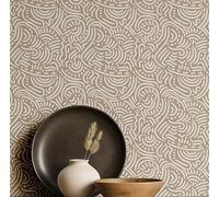 S4Sassy Modern Abstract Wallpaper- Beige Bohemian Wall Covering, 25" x 120" Self-Adhesive Textured Vinyl Walls Paper, Decorative Wall Wrap, Easy DIY Walls Covering For Bedroom, Cabinets, Living Spaces