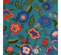 S4Sassy Modern Floral Bloom Print Wallpaper - Blue Bohemian Walls Covering, 25" x 120" Self-Adhesive Vinyl Wall Paper, Decorative Wallwrap, Easy DIY Walls Covering For Bedroom, Cabinets, Living Spaces