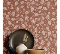 S4Sassy Oriental Floral Vine Wallpaper - Brown Asian Style Wall Covering, 25" x 60" Self-Adhesive Textured Vinyl Walls Paper, Decorative Wall Wrap, Easy DIY Walls Covering for Bedroom, Living Room