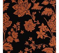S4Sassy Peel and Stick Wall Covering, Botanical Flower Print Removable Walls Wrap -Black Instant Makeover Wall Mural for Bathroom, Laundry Room - Self-Adhesive Wallpaper Vinyl -25"x240" inch