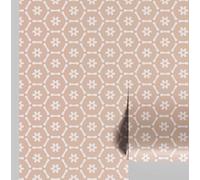 S4Sassy Peel and Stick Wall Covering, Floral Hexagon Print Removable Vinyl Wallwrap - Modern Wall Mural, Pink Instant Walls Makeover Wallpaper for Bedroom, Bathroom, Laundry Room - 25"x240" inch
