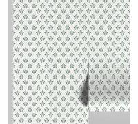 S4Sassy Peel and Stick Wall Covering, Miniature Floral Sprig Print Removable Vinyl Wallwrap- Modern Wall Mural, White Instant Walls Makeover Wallpaper for Bedroom, Bathroom, Laundry Room- 25"x240"