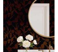 S4Sassy Peel and Stick Wall Covering, Tulip Shadow Print Removable Walls Wrap -Brown Instant Makeover Wall Mural for Bathroom, Laundry Room, Closet Interior- Self-Adhesive Wallpaper Vinyl -25"x240"