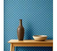 S4Sassy Peel & Stick Textured Vinyl Wallpaper, Urban Chic Polka Dot Print Contact Paper Waterproof- Blue,25"x120", Removable Modern Wall Covering for Home Decor in Bedroom & Living Areas, Renter Space