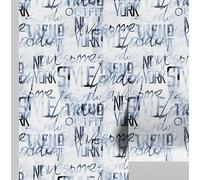 S4Sassy Peel & Stick Textured Vinyl Wallpaper, Urban Chic Typography Graffiti Print Contact Paper Waterproof - Blue, 25"x360", Removable Modern Wall Covering for Home Decor in Bedrooms & Living Areas