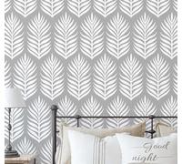 S4Sassy Peel & Stick Vinyl Wallpaper, Chic Palm Leaf Wallpaper Contact Paper Waterproof- Grey, 25"x60", Removable Wall Covering for Home Decor in Bedrooms & Living Areas, Renter Spaces, Cabinet