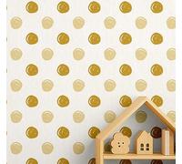 S4Sassy Peel & Stick Vinyl Wallpaper, Chic Polka Dot Print Wallpaper Contact Paper Waterproof- Mustard,25"x240",Textured Finish, Removable Walls Covering for Kids Room Wall Decor, Baby Room, Playroom