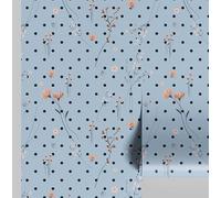 S4Sassy Peel & Stick Vinyl Wallpaper, Floral Polka Dots Print Wallpaper Contact Paper Waterproof- Blue,25"x360",Textured Finish, Removable Walls Covering for Kids Room Wall Decor, Baby Room, Playroom