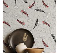 S4Sassy Peel & Stick Vinyl Wallpaper, Koi Fish Wall Paper Contact Paper Waterproof - Multi, 25"x60", Removable Asian Style Covering for Home Decor in Bedrooms & Living Areas, Renter Spaces, Cabinets