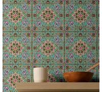S4Sassy Peel & Stick Vinyl Wallpaper, Modern Floral Arabesque Wallpaper Contact Paper Waterproof - Green, 25"x240",Textured Finish, Removable Wall Covering for Bedroom, Living Room, Entryways