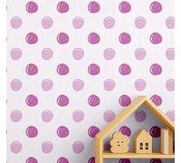S4Sassy Peel & Stick Vinyl Wallpaper, Playful Polka Dot Pattern Wallpaper Contact Paper Waterproof - Pink, 25"x60",Textured Removable Walls Covering for Kids Bedroom, Playroom, Baby Nursery