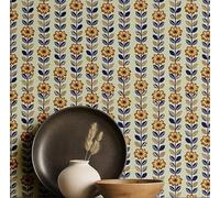 S4Sassy Peel & Stick Vinyl Wallpaper, Stripe Floral Wall Paper Contact Paper Waterproof- Blue, 25"x60", Removable Asian Style Covering for Home Decor in Bedrooms & Living Areas, Renter Spaces, Cabinet