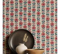 S4Sassy Peel & Stick Vinyl Wallpaper, Stripe Floral Wall Paper Contact Paper Waterproof- Pink, 25"x120", Removable Asian Style Covering for Home Decor in Bedrooms & Living Areas, Renter Space, Cabinet