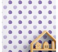 S4Sassy Polka Dot Print Wallpaper- Purple Wall Covering,25"x 120" Self-Adhesive Textured Vinyl Wall Paper, Wallwrap, Easy DIY Walls Covering for Kids Bedroom, Kid's room wall decor, Playroom wallpaper