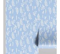 S4Sassy Removable Contemporary Blue Wall Decor, Abstract Bloom Print Textured Contact Paper for Walls, Cabinets, Self Adhesive Vinyl Wallpaper Roll, Waterproof Contact Paper for Walls - 25"x120" inch