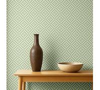 S4Sassy Removable Nature-Inspired Waterproof Wall Wrap, Finish Wallcover, Geometric Leaf Print Contact Paper for Walls, Cabinets, Dresser, Self Adhesive Vinyl Wallpaper Roll- Green (25"x60")