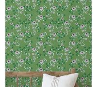 S4Sassy Removable Nature-Inspired Waterproof Wall Wrap, Wallcover, Mini Flower Vine Print Contact Paper for Walls, Cabinets, Dresser, Self Adhesive Vinyl Wallpaper Roll- Green (25"x120" inch)