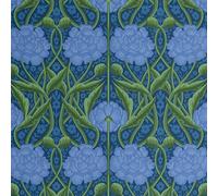 S4Sassy Self-Stick Decorative Wallpaper, Bloom Motif Print Wall Paper, Textured Vinyl Waterproof Contact Paper, Blue, 25"x120"inch Removable Renter Friendly Wall Covering for Bedroom, Dining Room