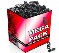 S4U Gutter Hooks for Outdoor Lights 120pcs Plastic S Gutter Clips for Hanging Outside Christmas Lights, String Lights, Icicle Fairy Lights - Black