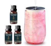 S5 Marble Aromatherapy Diffuser | Cordless Waterless Essential Oil Nebulizer | Portable Rechargeable Scent Diffuser for Home & Bedroom | 3 Aroma Modes (Diffuser & Oils For Him)