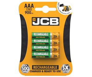 S5352 JCB AAA 900mAh Rechargeable Batteries - Pack of 4