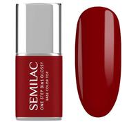 S575 Semilac UV Nail Polish 3-in-1 One Step Glossy Dark Red 7 ml - Dark Red UV Gel Nail Polish | Classic Colour | For Quick Nail Styling