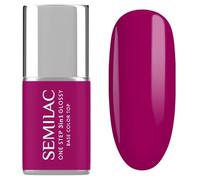 S595 Semilac UV Nail Polish 3-in-1 One Step Glossy Bright Purple 7 ml - Fuchsia Purple UV Gel Nail Polish | High Coverage | 21 Days Shelf Life