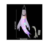 (S6) Halloween Ghost Windsock Day of The Dead Decoration Ghost Windsock Glow in The Dark Horry Hallow Hanging Flag Decor for Garden