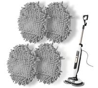 S6002UK Steam and Scrub Mop Pads Replacement for Shark,Scrubbing and Sanitizing Rotating Power Pads Stains & Dirt Removal for all Sealed Hard Floors (4 Grey)