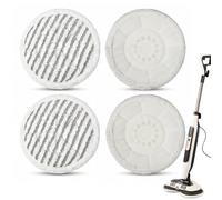S6002UK Steam and Scrub Mop Pads Replacement for Shark,Scrubbing and Sanitizing Rotating Power Pads Stains & Dirt Removal for all Sealed Hard Floors (4 White)