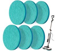 S6002UK Steam and Scrub Mop Pads Replacement for Shark,Scrubbing and Sanitizing Rotating Power Pads Stains & Dirt Removal for all Sealed Hard Floors (6 Green)