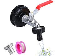 S60X6 IBC 1000L Basin Tap with Watering Hose Adapter, Garden Tap for Rain Water Recovery (3/4 Inch Plastic Adapter)
