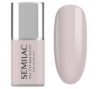 S610 Semilac UV Nail Polish 3-in-1 One Step Glossy Barely Pink 7 ml - Pale Pink UV Gel Nail Polish Perfect for Beginners Base & Top Coat Integrated