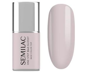 S610 Semilac UV Nail Polish 3-in-1 One Step Glossy Barely Pink 7 ml - Pale Pink UV Gel Nail Polish Perfect for Beginners Base & Top Coat Integrated
