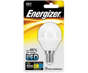 S8841 Energizer LED Golf 470LM 5.9W Opal E14 (SES) Warm White (Pack of 5)
