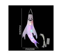 (S9) Halloween Ghost Windsock Day of The Dead Decoration Ghost Windsock Glow in The Dark Horry Hallow Hanging Flag Decor for Garden